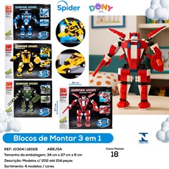 BLOCOS DE MONTAR 3 EM 1 204 PCS