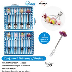 CONJ 4 TALHERES COM RESINA