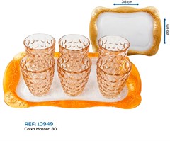 BANDEJA  BORDA DOURADA M