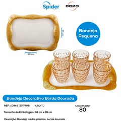 BANDEJA  BORDA DOURADA M