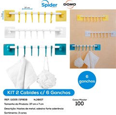 SUPORTE C/ 6 GANCHOS