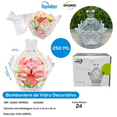 BOMBONIERE DE VIDRO DECORATIVA