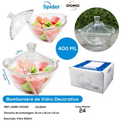 BOMBONIERE DE VIDRO DECORATIVA