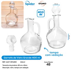 GARRAFA DE VIDRO GRANDE 400ML