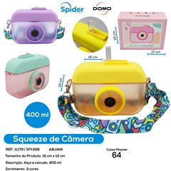 GARRAFA SQUEZE 400ML MAQUINA FOTOGRAFICA