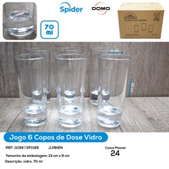 JG 6 COPOS DOSE 70ML VIDRO