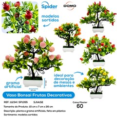 ARRANJO BONSAI FRUTAS VASO PLASTICO