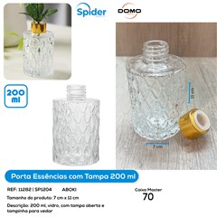PORTA ESSENCIAS C/TAMPA 200ML