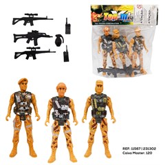 KIT 3 SOLDADOS COM ACESSORIOS