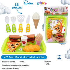 KIT FAST FOOD  HORA DO LANCHE 12 PCS