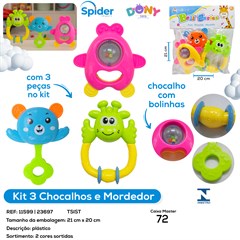 KIT 3 CHOCALHOS BABY
