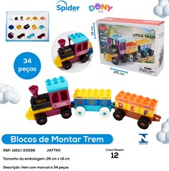 BLOCO DE MONTAR TREM 34PCS