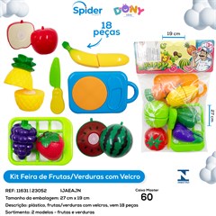 KIT FRUTAS E LEGUMES COM VELCRO 18 PCS