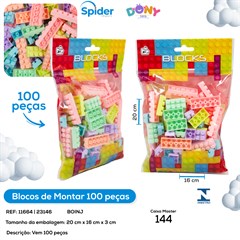 BLOCOS  ENCAIXE MONTAR 100PCS
