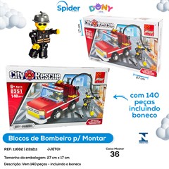 BLOCOS 140PCS PARA MONTAR BOMBEIRO
