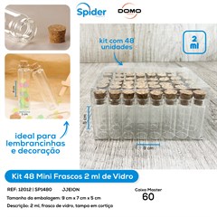 KIT 48 MINI FRASCO 2ML DE VIDRO