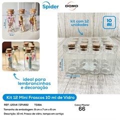 KIT 12 MINI FRASCO 10ML DE VIDRO