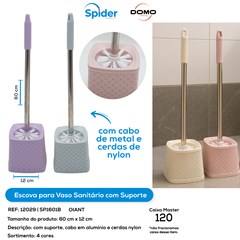 ESCOVA P/ VASO SANITARIO CABO DE METAL C/ SUPORTE