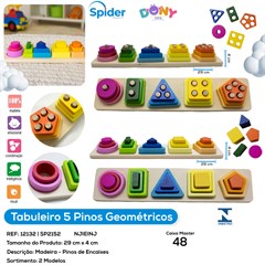 TABULEIRO 5 PINOS GEOMETRICO