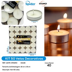KIT 50 VELAS  DECORATIVAS