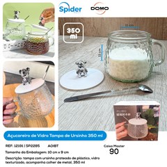 ACUCAREIRO DE VIDRO COM COLHER