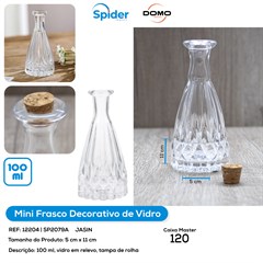 MINI FRASCO DECORATIVO 100ML DE VIDRO