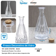 FRASCO DECORATIVO DE VIDRO 250ML