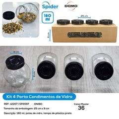 KIT 4 POTES VIDRO 180ML