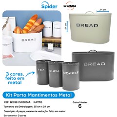 KIT PORTA MANTIMENTOS 4PCS FOSCO