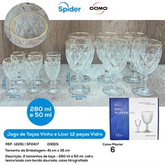 JOGO 12PCS TACAS VINHO E LICOR