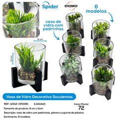 ARRANJO SUCULENTAS VASO VIDRO