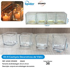 CASTICAL DE VIDRO KIT COM 4
