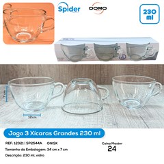 JOGO 3 XICARAS GRANDES 230ML