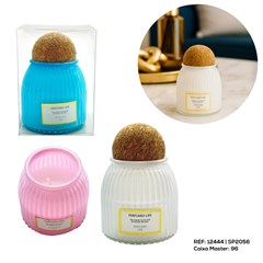 VELA POTE VIDRO TAMPA CORTICA