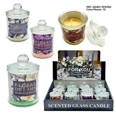 VELA POTE COM TAMPA VIDRO