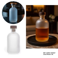 GARRAFA 400ML  VIDRO TAMPA MAD