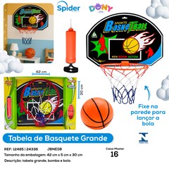 BASQUETE TABELA GRANDE COM BOLINHA