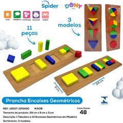 PRANCHA ENCAIXES GEOMETRICOS QUEBRA-CABECA