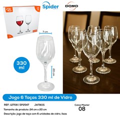 JOGO 6 TACAS 330ML VIDRO