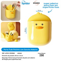 PORTA TUDO PATO COM GANCHO ADESIVO