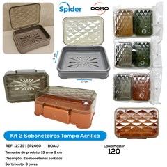 SABONETEIRA KIT 2 UN TAMPA ACRILICA