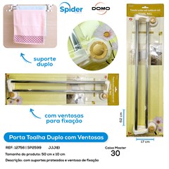 PORTA TOALHA DUPLO COM VENTOSAS