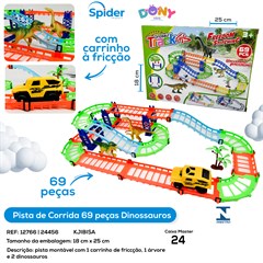 PISTA DE CORRIDA 69 PCS CARRO A PILHA