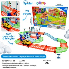 PISTA DE CORRIDA 73 PCS CARRO A PILHA