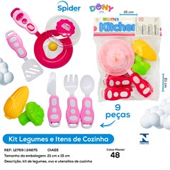KIT ITENS DE COZINHA E LEGUMES 9 PCS