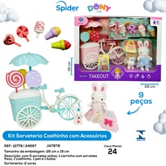 KIT SORVETERIA COELHINHA COM ACESSORIOS