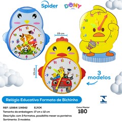 RELOGIO EDUCATIVO ANIMAIS