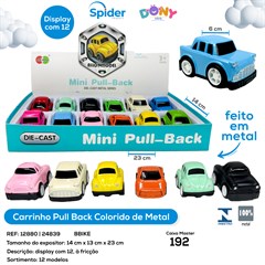 CARRO PULL BACK COLORIDO DE METAL