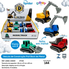 CARRO DE CONSTRUCAO PULL BACK METAL