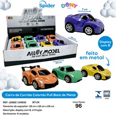 CARRO DE CORRIDA COLORIDO PULL BACK